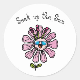 Geniet van de zon ronde sticker