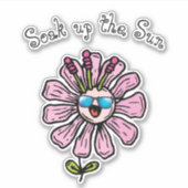 Geniet van de zon sticker (Voorkant)