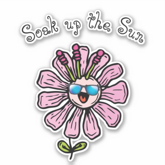 Geniet van de zon sticker (Voorkant)