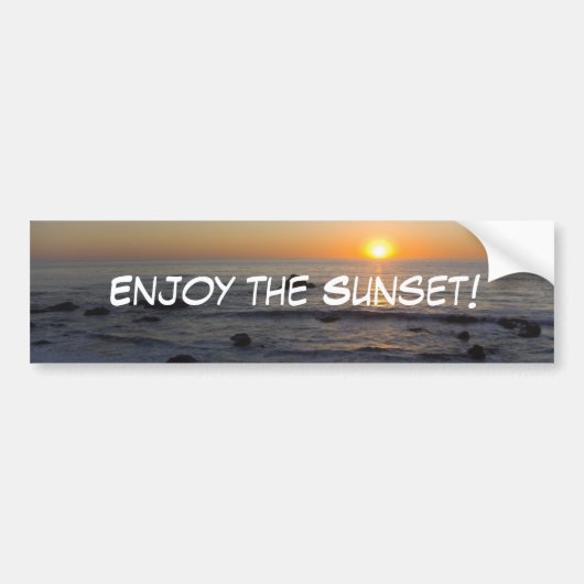 Geniet van de zonsondergang bumpersticker (Voorkant)