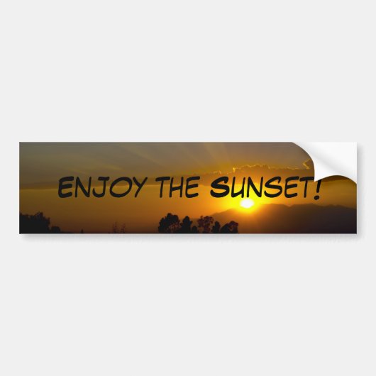 Geniet van de zonsondergang II Bumpersticker (Voorkant)