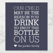 Geniet van deze fles bij ons | Leerschenker Wijn Etiket (Enkel label)