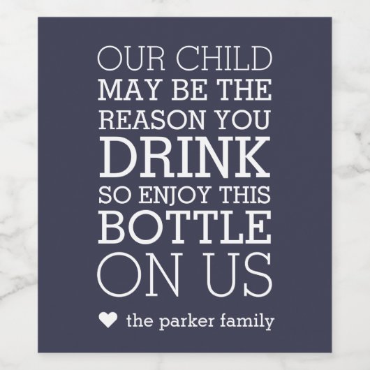 Geniet van deze fles bij ons | Leerschenker Wijn Etiket (Enkel label)