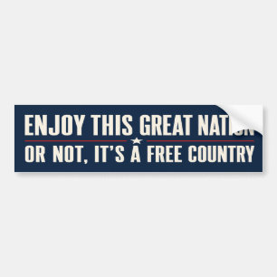 Geniet van deze geweldige natie Funny Patriottisch Bumpersticker