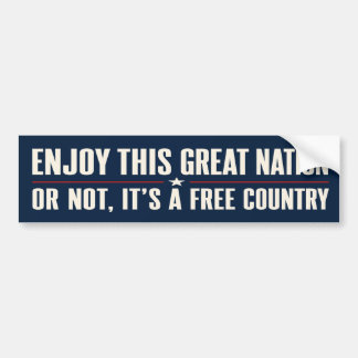 Geniet van deze geweldige natie Funny Patriottisch Bumpersticker