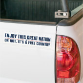 Geniet van deze geweldige natie Funny Patriottisch Bumpersticker (Op Truck)