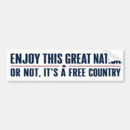 Geniet van deze geweldige natie Funny Patriottisch Bumpersticker