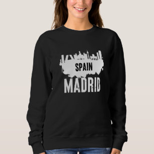 Geniet van Draag Cool Madrid Spanje Skyline Graphi Trui
