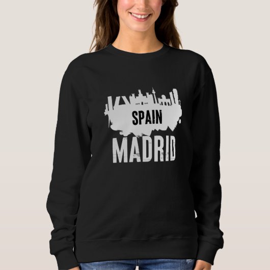 Geniet van Draag Cool Madrid Spanje Skyline Graphi Trui (Voorkant)