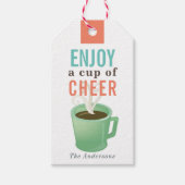 Geniet van een Cheer Green Mok Holiday Gift Labels Cadeaulabel (Voorkant)