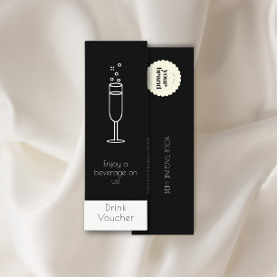 Geniet van een drankje bij ons Logo Black Drink Mini Visitekaartje