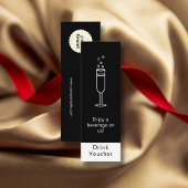 Geniet van een drankje op ons Logo Black Drink Vou Mini Visitekaartje
