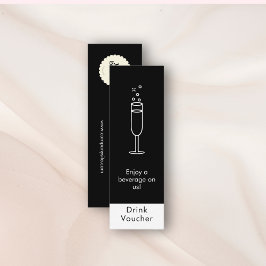 Geniet van een drankje op ons Logo Black Drink Vou Mini Visitekaartje