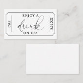 Geniet van een Drink op ons bruiloft Drink ticket (Voorkant / Achterkant)