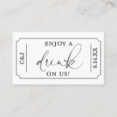 Geniet van een Drink op ons bruiloft Drink ticket (Voorkant)