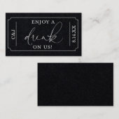Geniet van een Drink op ons bruiloft Drink voucher Visitekaartje (Voorkant / Achterkant)