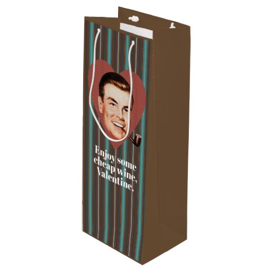 Geniet van een goedkope Valentijn. Wijn Cadeautas (Voorkant Gekanteld)