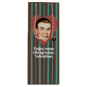 Geniet van een goedkope Valentijn. Wijn Cadeautas (Voorkant)