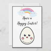 Geniet van een Happy Easter Schattige Kawaii Egg R Feestdagenkaart (Voorkant)