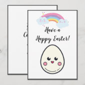 Geniet van een Happy Easter Schattige Kawaii Egg R Feestdagenkaart (Voorkant / Achterkant)