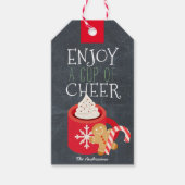 Geniet van een kopje Cheer Red Mok Chalkboard lHol Cadeaulabel (Voorkant)