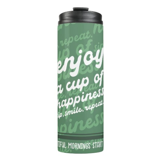 Geniet van een kopje geluk | Motivatie Thermosbeker (Voorkant)