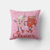 Geniet van een kopje retro roze kerst kussen (Achterkant)