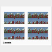 Geniet van een leuke dag en een betere nachtkunst rechthoekige sticker (Vel)