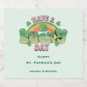 Geniet van een Lucky Day Retro St. Patrick's Day Bier Etiket (Enkel label)