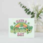 Geniet van een Lucky Day Retro St. Patrick's Day Briefkaart (Staand voorkant)