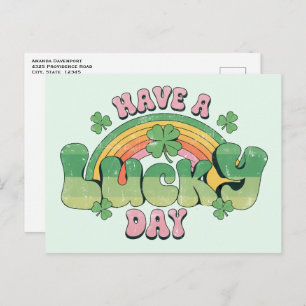 Geniet van een Lucky Day Retro St. Patrick's Day Briefkaart