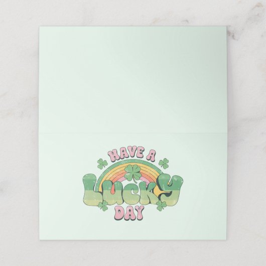 Geniet van een Lucky Day Retro St. Patrick's Day Plaatskaartje (Buitenkant ongevouwen)