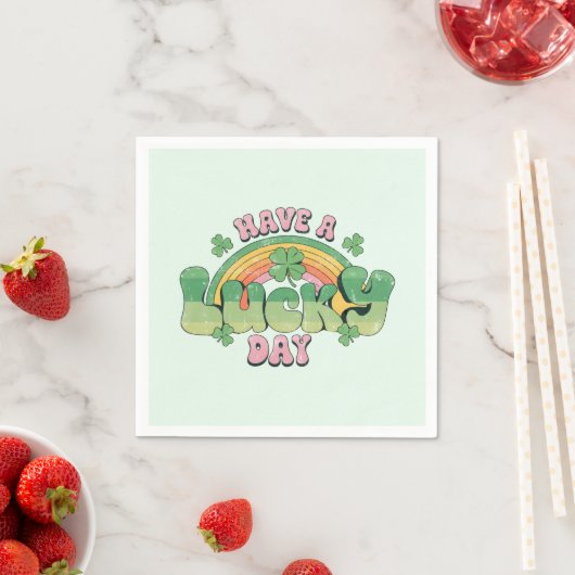 Geniet van een Lucky Day Retro St. Patrick's Day Servet (Insitu)