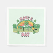 Geniet van een Lucky Day Retro St. Patrick's Day Servet (Voorkant)