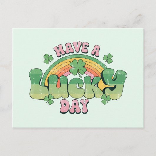 Geniet van een Lucky Day Retro stijl St. Patrick's Feestdagenkaart (Voorkant)