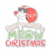 Geniet van een mauwen kerst sticker (Voorkant)