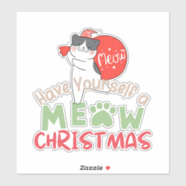 Geniet van een mauwen kerst sticker