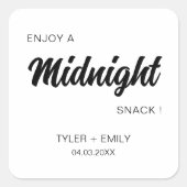 Geniet van een Midnight Snack Wedding Treat Vrijge Vierkante Sticker (Voorkant)