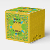 Geniet van een mooie dag & betere nacht art print bedankdoosjes (Voorkant Zijde)