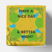 Geniet van een mooie dag & betere nacht art print bedankdoosjes (Bovenkant)