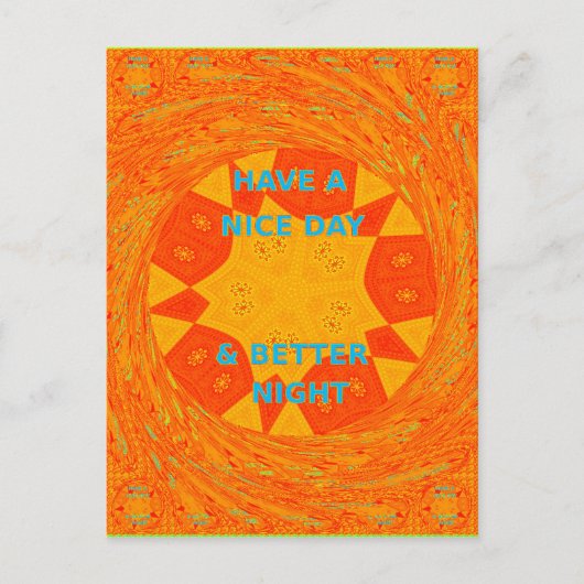 Geniet van een mooie dag & betere nacht art print briefkaart (Voorkant)