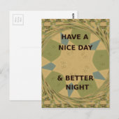 Geniet van een mooie dag & betere nacht art print briefkaart (Voorkant / Achterkant)