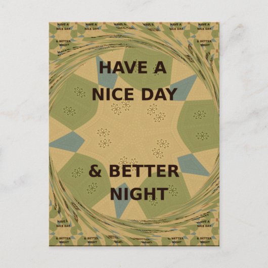 Geniet van een mooie dag & betere nacht art print briefkaart (Voorkant)