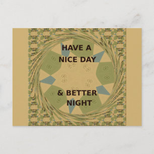 Geniet van een mooie dag & betere nacht art print briefkaart