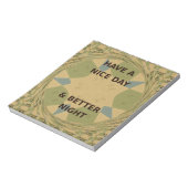 Geniet van een mooie dag & betere nacht art print notitieblok (Linkerzijde)