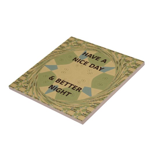 Geniet van een mooie dag & betere nacht art print tegeltje (Zijkant)