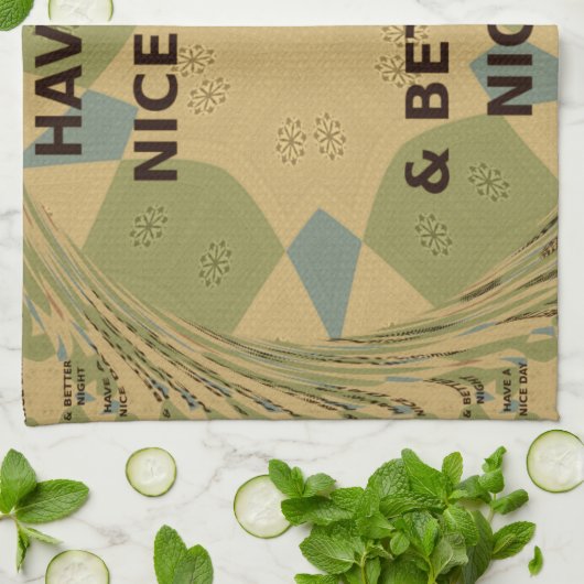 Geniet van een mooie dag & betere nacht art print theedoek (Gevouwen)