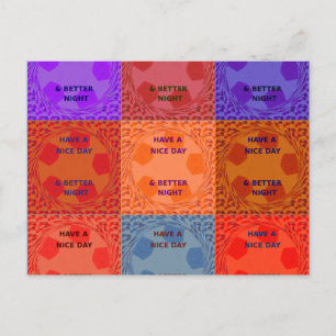 Geniet van een mooie dag & betere nacht Pop Art Pr Briefkaart