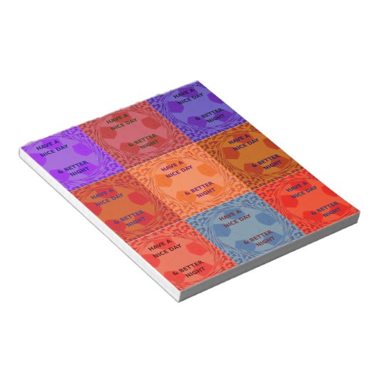 Geniet van een mooie dag & betere nacht Pop Art Pr Notitieblok (Schuin)