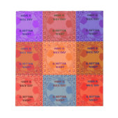 Geniet van een mooie dag & betere nacht Pop Art Pr Notitieblok (Voorkant)